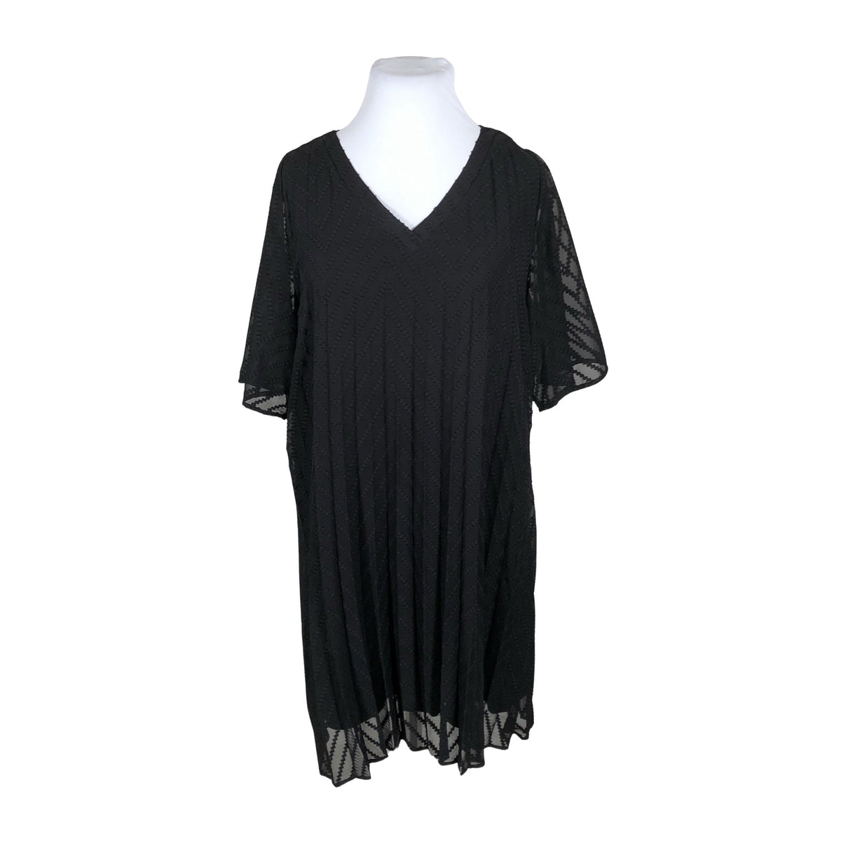 Unisex Zizzi - Schiffon dress, size 46 - Black (1)