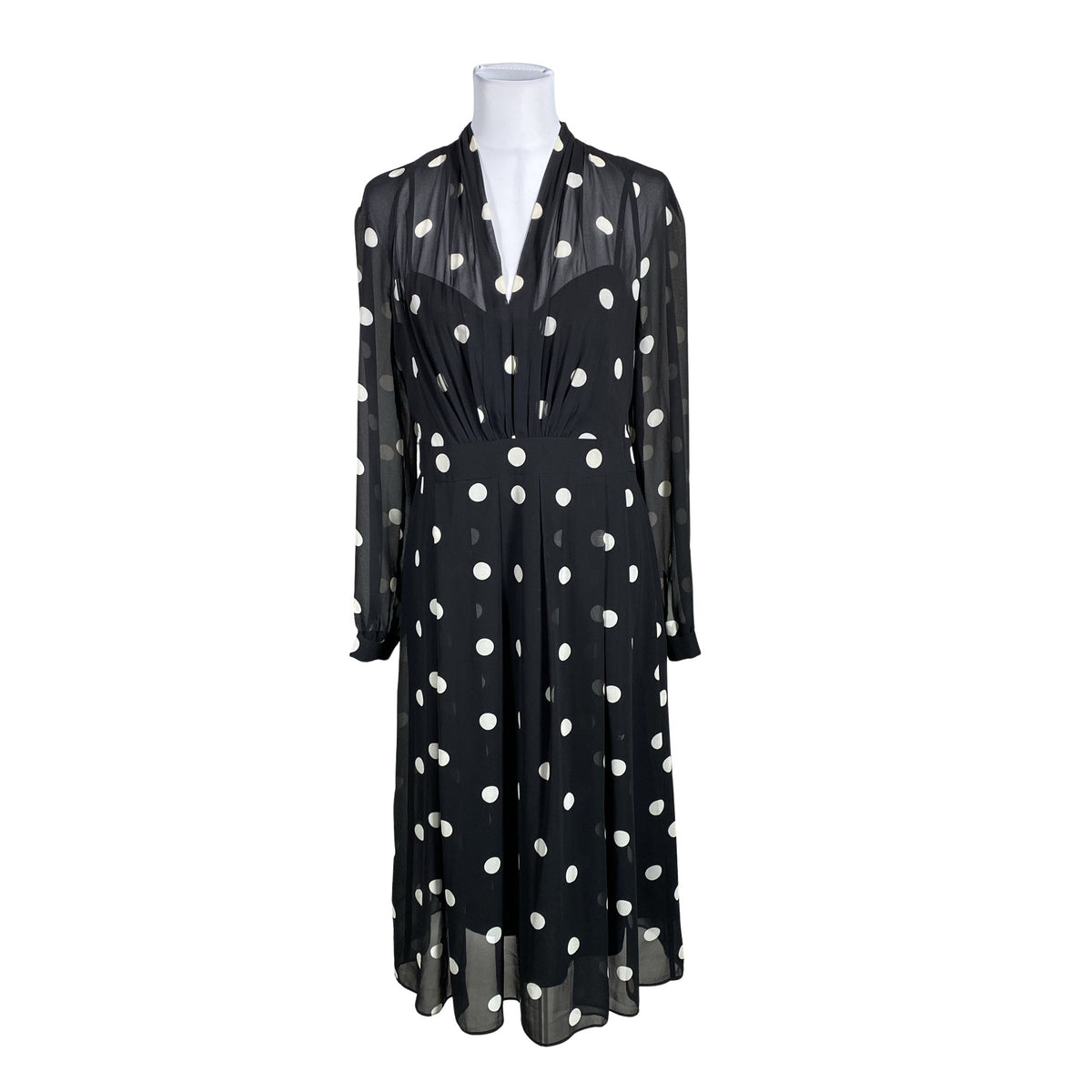 Unisex Anne Klein - Schiffon dress, size 40 - Black (1)