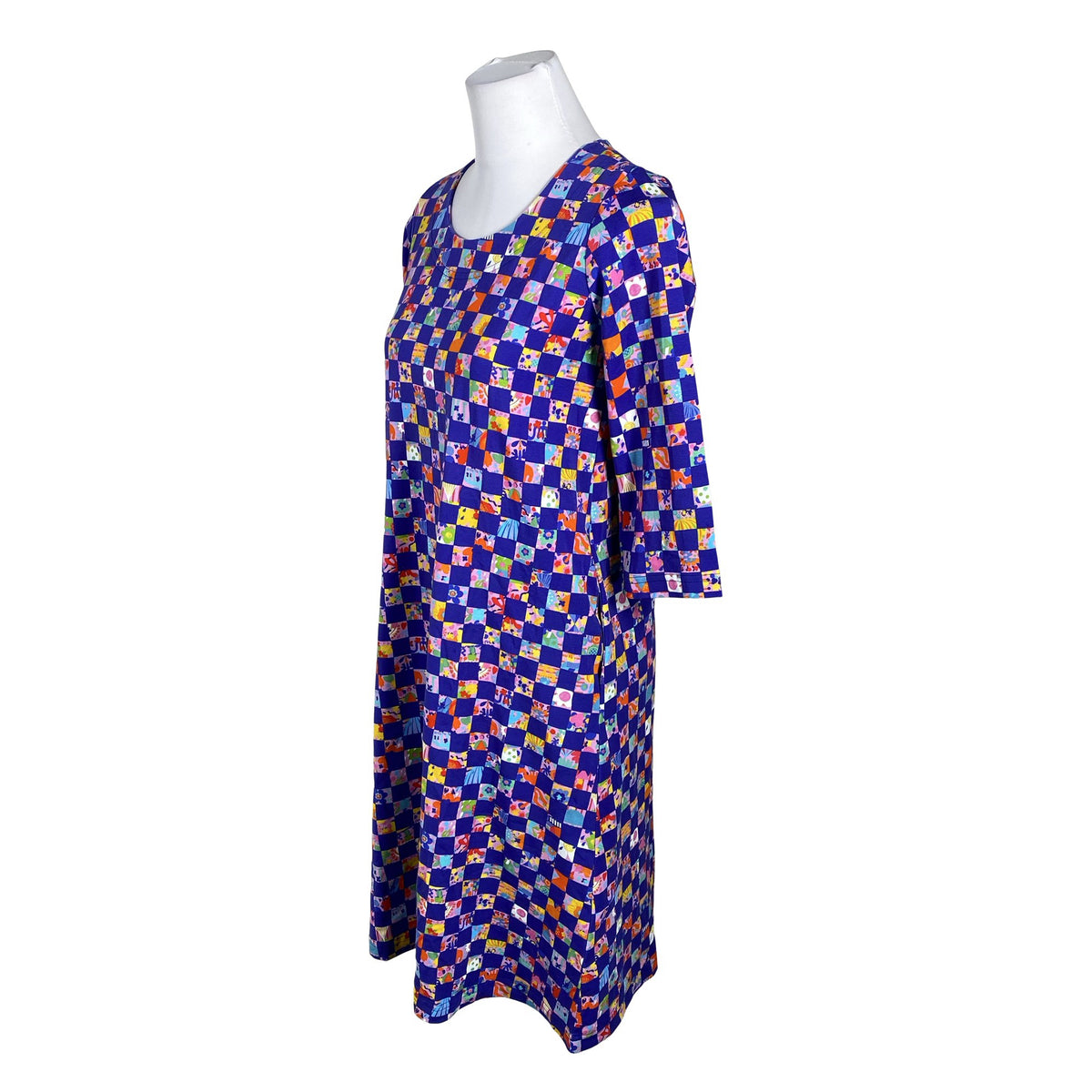 Unisex Virkkukoukkunen - Tricot dress, size 34 - Blue (3)
