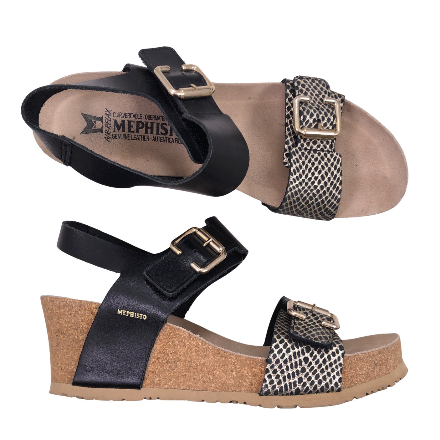 Unisex Mephisto - Kiilakorkosandaalit, koko 40 - (1)