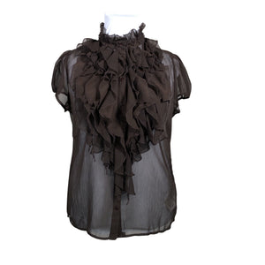 Unisex Saint Tropez - Short-sleeved blouse, size 42 - Brown (1)