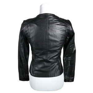 Unisex Esprit - Leather jacket, size 34 - Black (2)