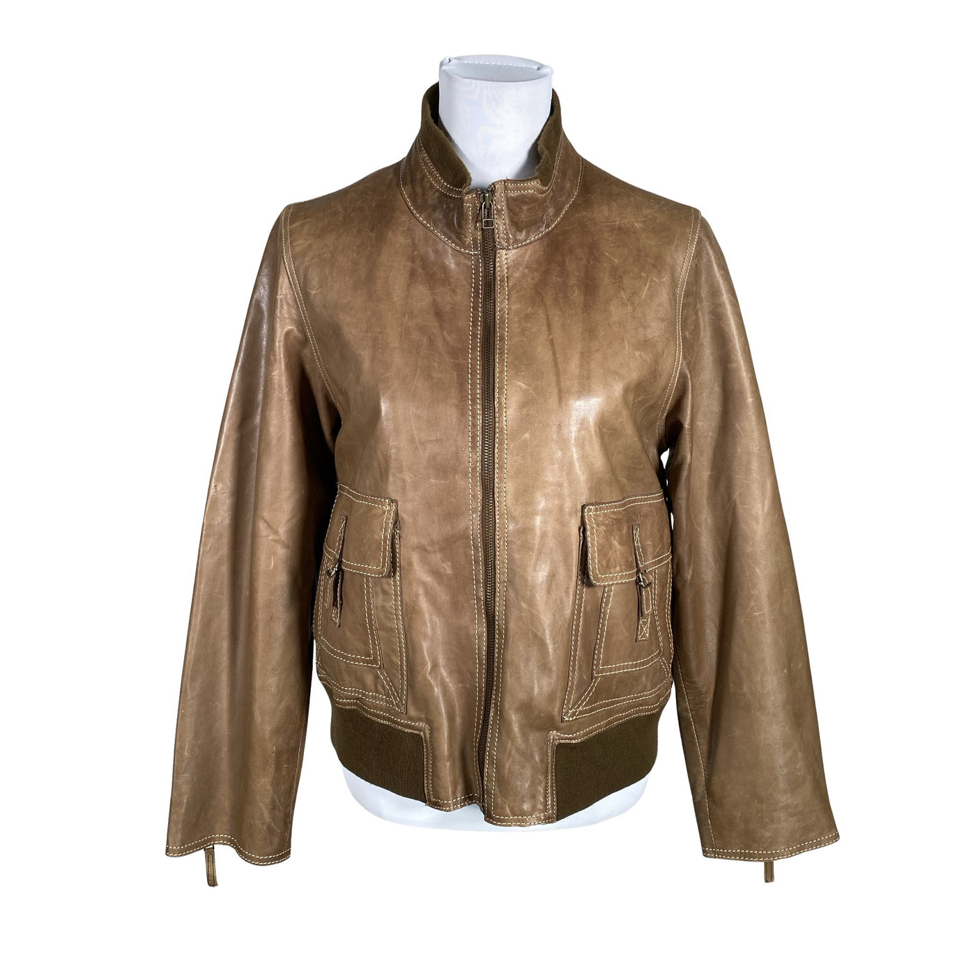 Unisex Big-L - Leather jacket, size 40 - Brown (1)