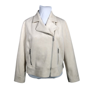 Unisex Gerry Weber - Leather jacket, size 46 - Natural white (1)