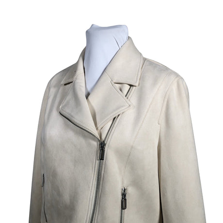 Unisex Gerry Weber - Leather jacket, size 46 - Natural white (2)