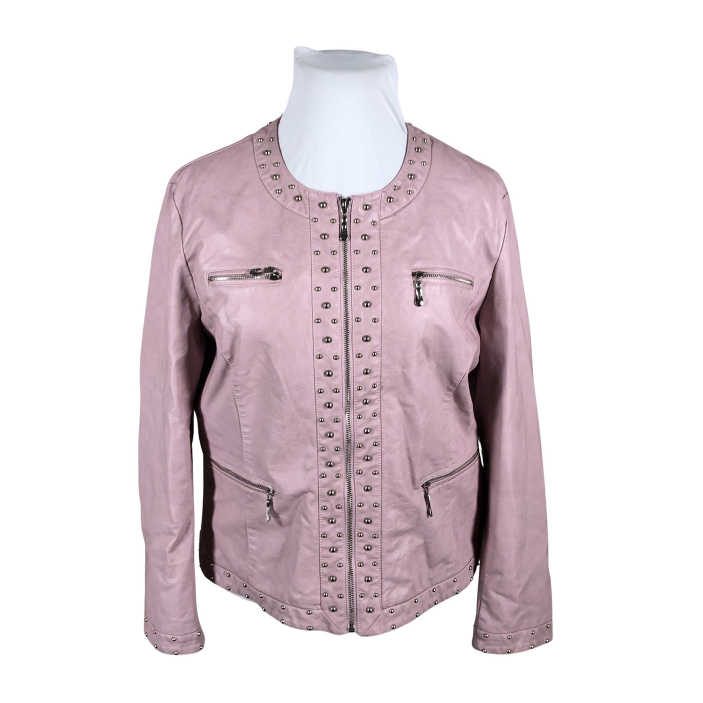 Unisex Dea - Leather jacket, size 44 - Light pink (1)