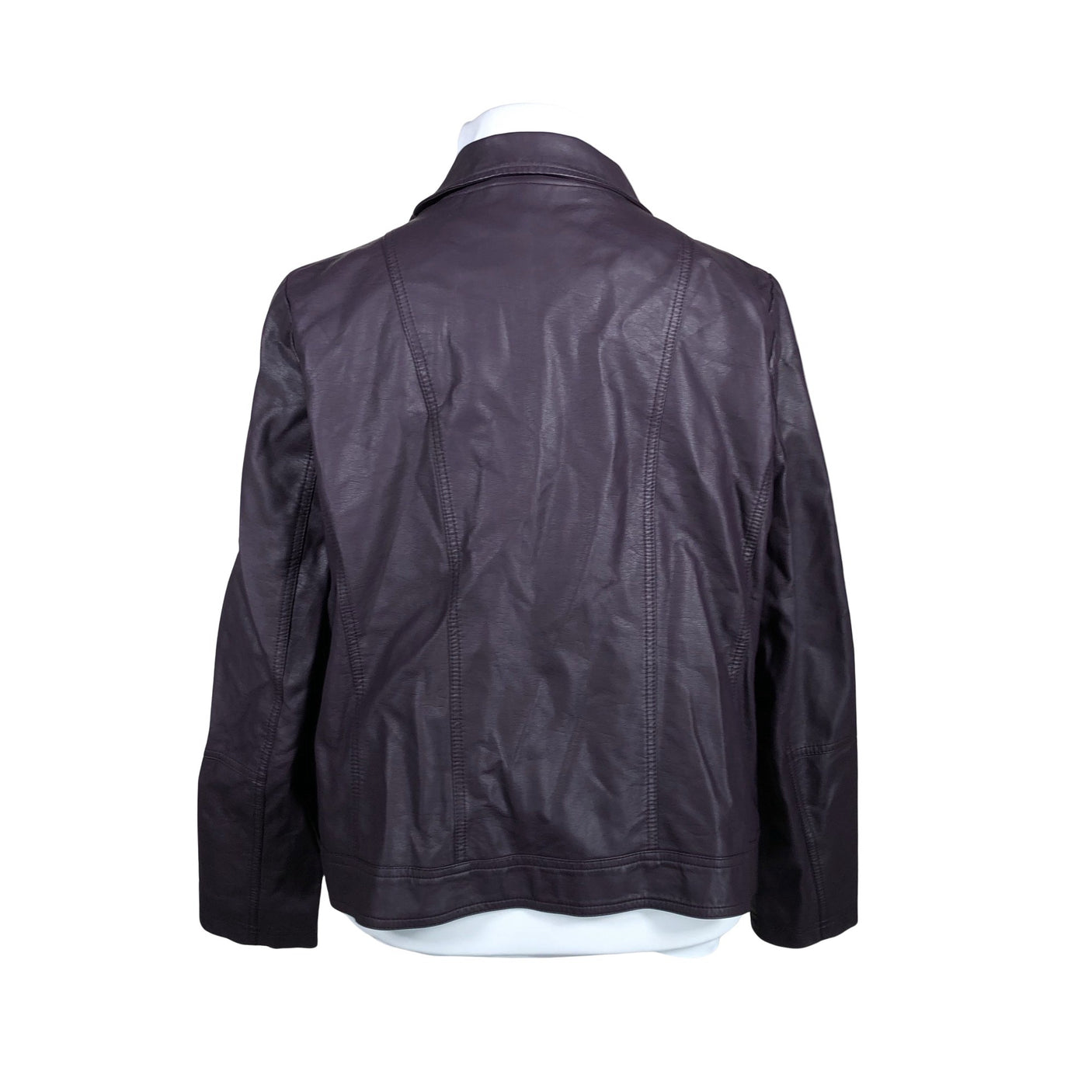 Unisex Ulla Popken - Leather jacket, size 46 - Violet (2)
