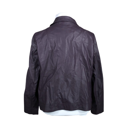 Unisex Ulla Popken - Leather jacket, size 46 - Violet (2)