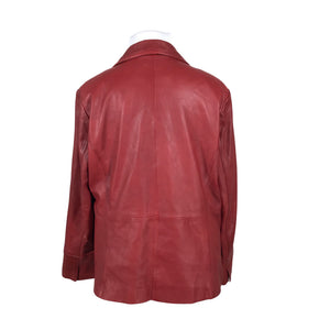 Unisex Saki - Leather jacket, size 48 - Wine red (2)