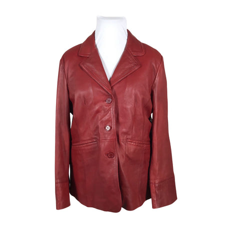 Unisex Saki - Leather jacket, size 48 - Wine red ()