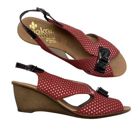 Unisex Rieker - Wedge sandals, size 41 - Wine red ()
