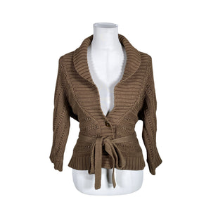 Unisex Turnover - Cardigan, size 34 - Brown (1)