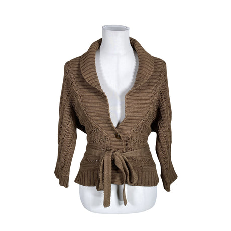 Unisex Turnover - Cardigan, size 34 - Brown ()