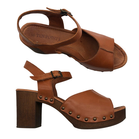 Unisex Ten Points - Heeled sandals, size 40 - Brown ()