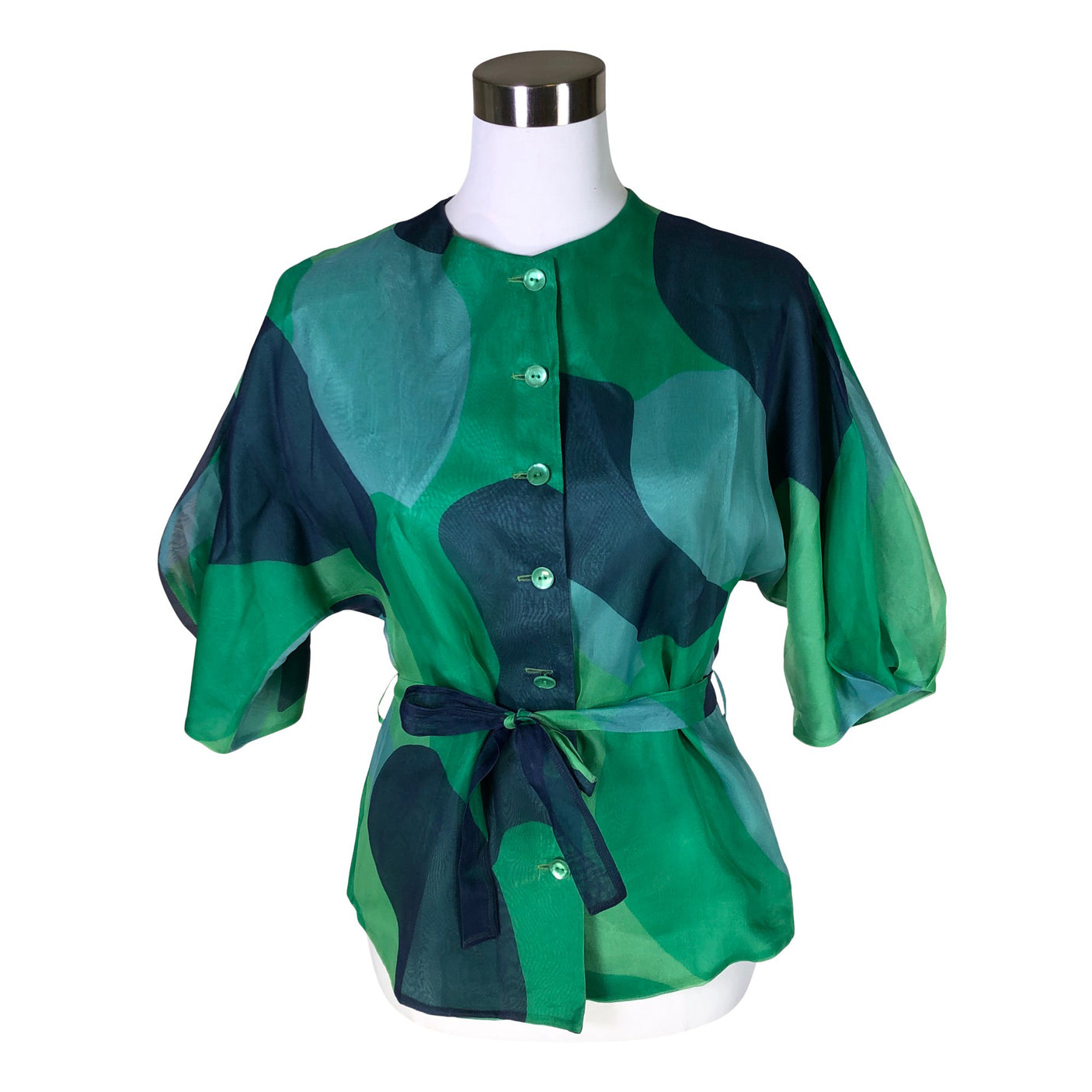 Unisex Marimekko - Short-sleeved blouse, size 38 - Green (1)