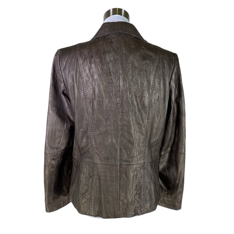 Unisex Gerry Weber - Leather jacket, size 40 - Brown (2)