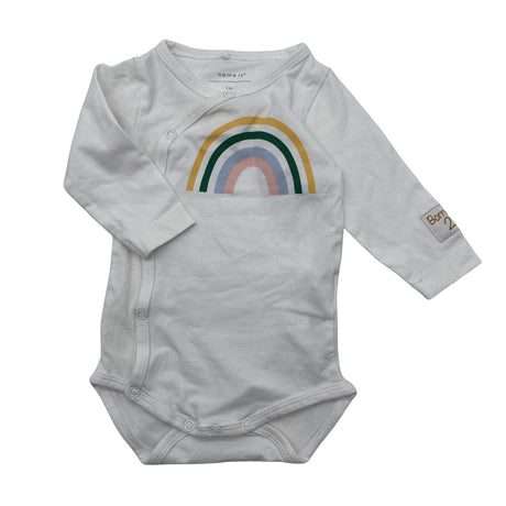 Unisex Name It - Wrap bodysuit, size 56 - 62 - White ()