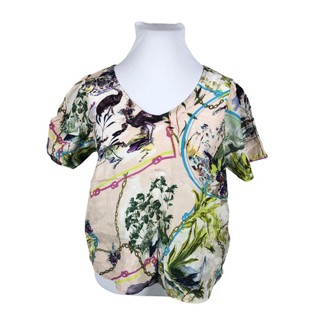 Unisex Cream - Short-sleeved blouse, size 42 - Light pink ()