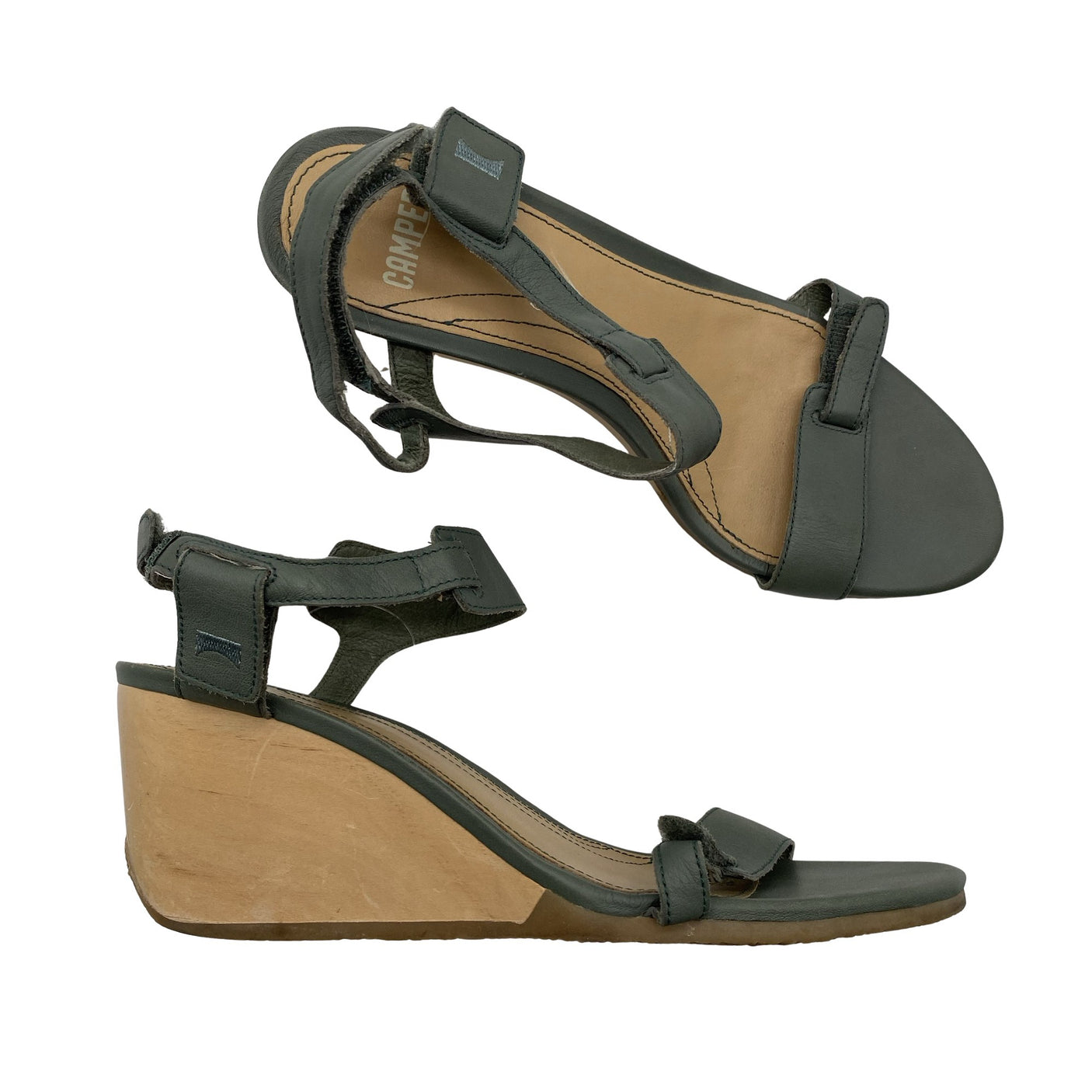 Unisex Camper - Wedge sandals, size 39 - Green (1)