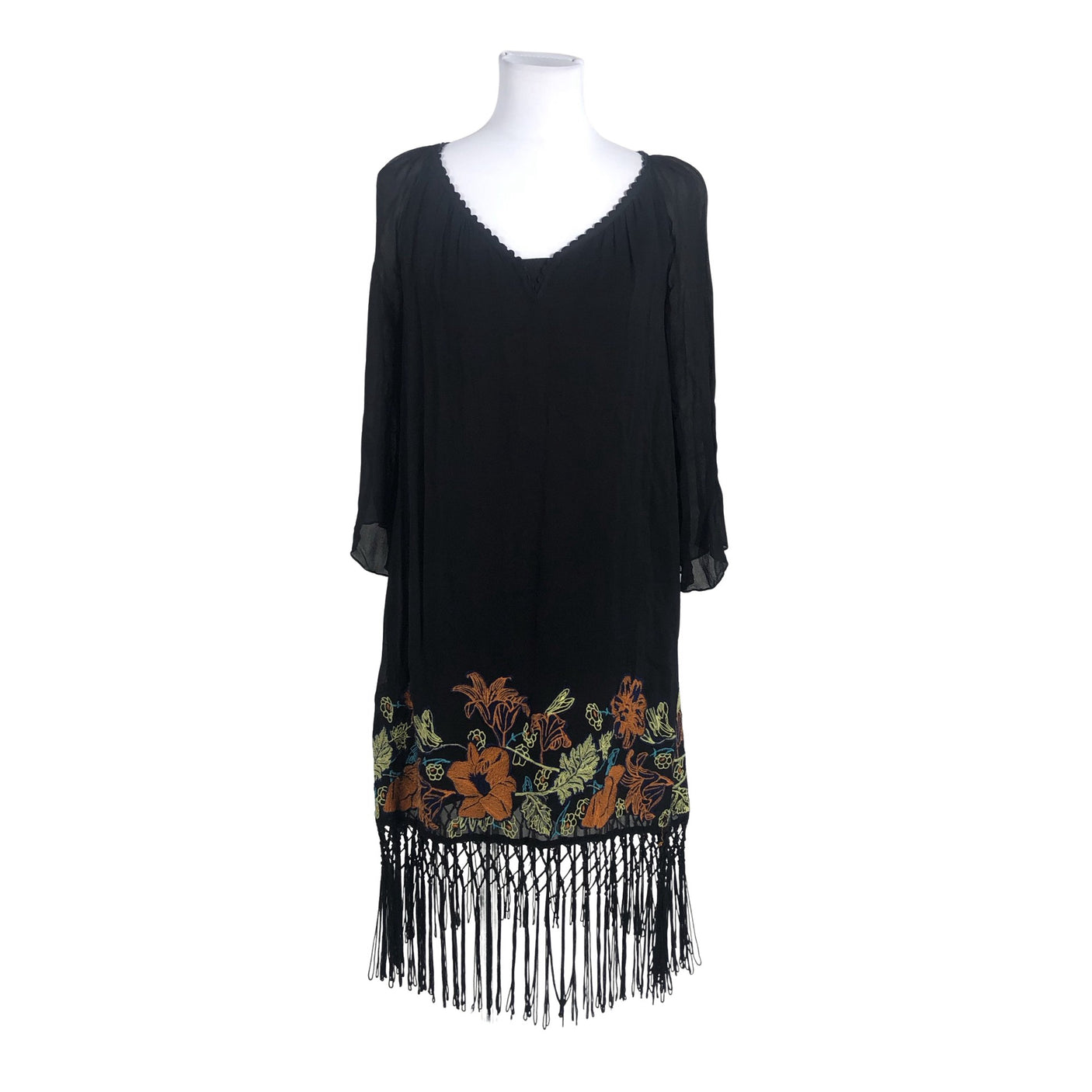 Unisex French Connection - Schiffon dress, size 38 - Black (1)