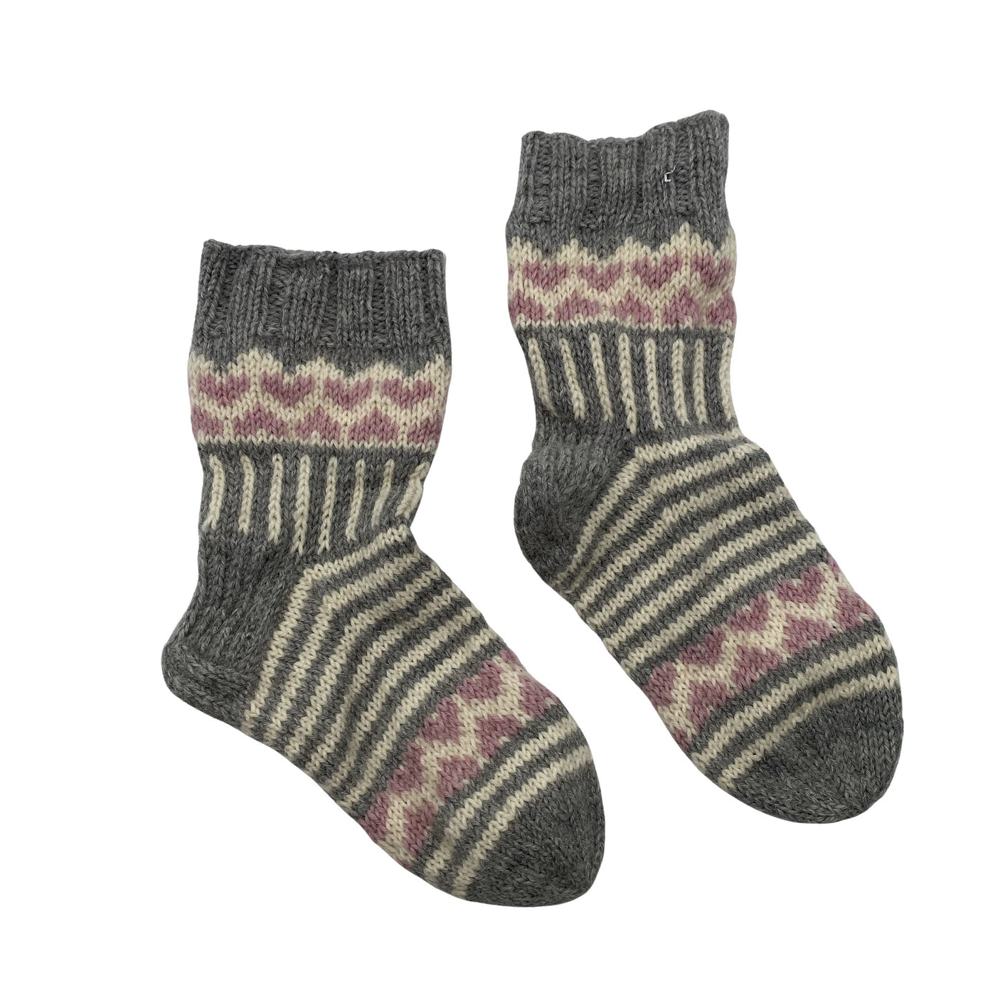 Unisex Handmade - Wool socks, size 37 - Gray (1)