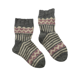 Unisex Handmade - Wool socks, size 37 - Gray (1)