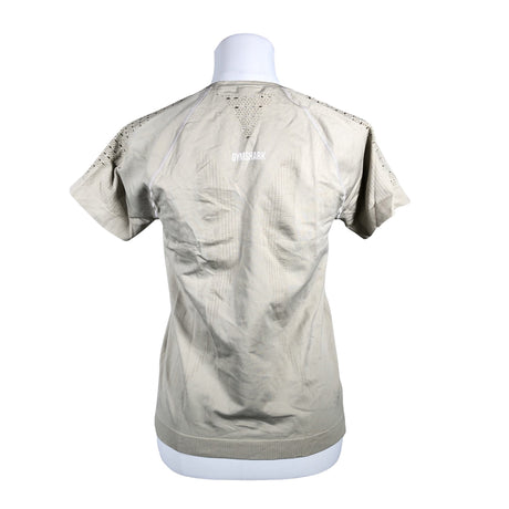 Unisex Gymshark - Sports shirt, short sleeve, size 36 - Beige (2)