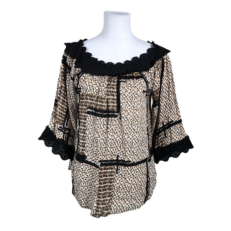 Unisex Cream - Blouse, size 40 - Brown ()