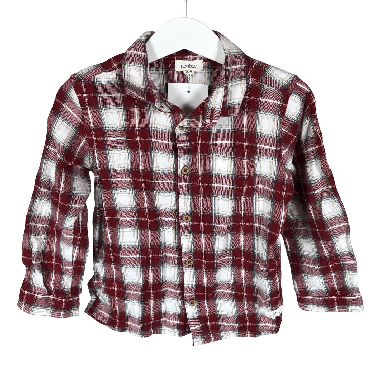 Unisex Newbie - Collared shirt, size 98 - 104 - Red (1)