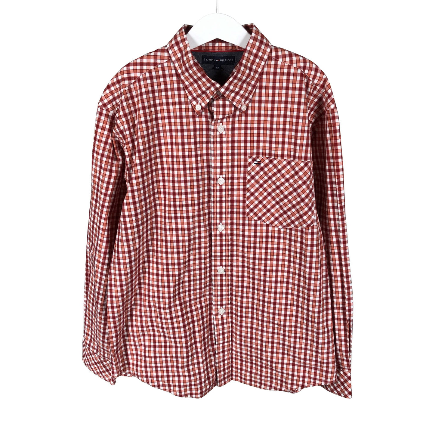 Unisex Tommy Hilfiger - Collared shirt, size 146 - 152 - Red (1)