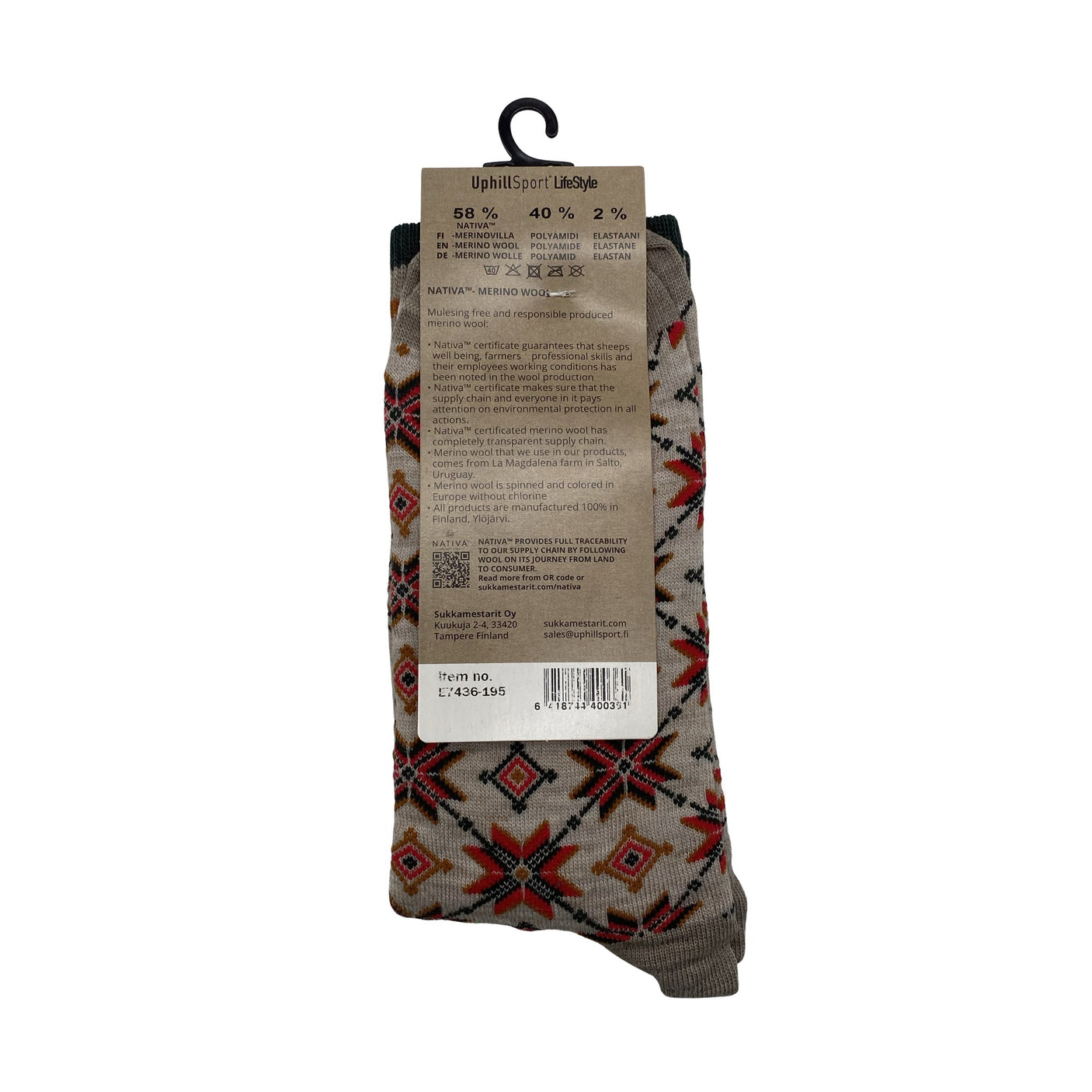 Unisex Sukkamestarit - Socks, size 39 - Beige (2)