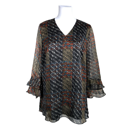 Unisex Kriss - Schiffon tunic, size 38 - Black ()