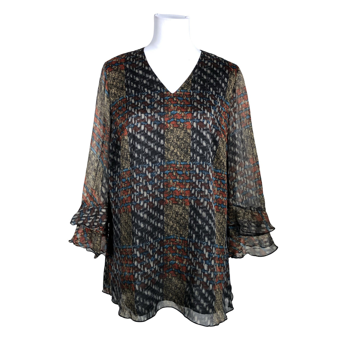 Unisex Kriss - Schiffon tunic, size 38 - Black (1)