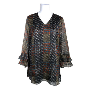 Unisex Kriss - Schiffon tunic, size 38 - Black (1)
