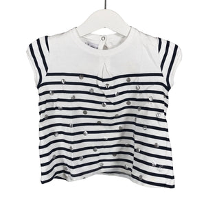 Unisex Petit Bateau - Tricot tunic, size 62 - 68 - White (1)