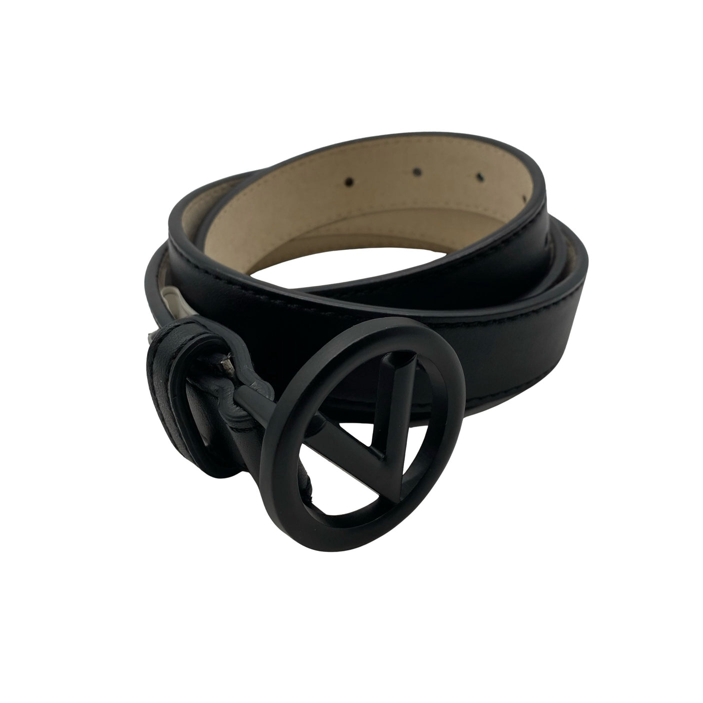 Unisex Mario Valentino - Leather belt, size Ei kokoa - Black (1)