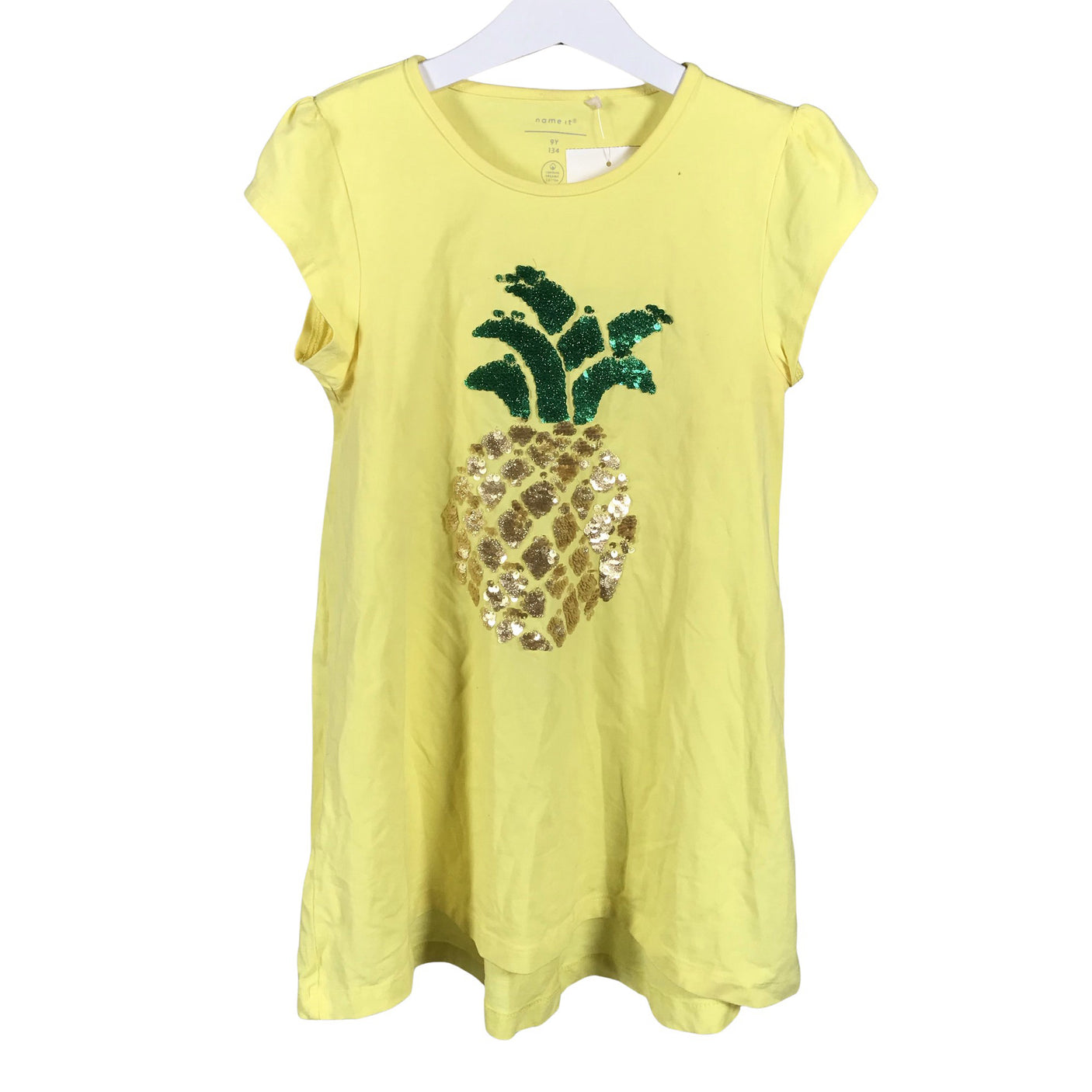 Unisex Name It - Tricot dress, size 128 - 134 - Yellow (1)