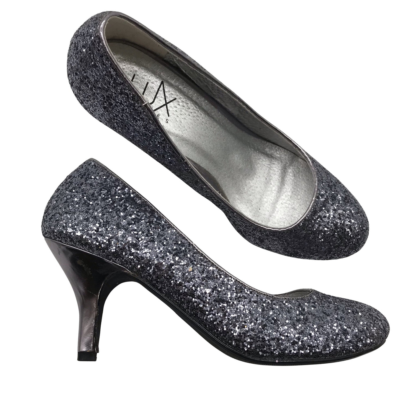Unisex Lux - Evening high heels, size 38 - Silver (1)