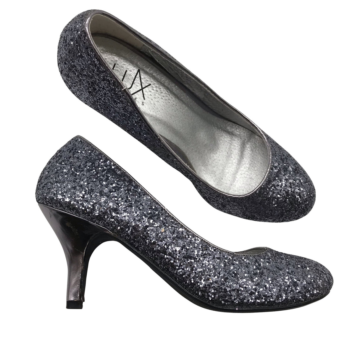 Unisex Lux - Evening high heels, size 38 - Silver (1)