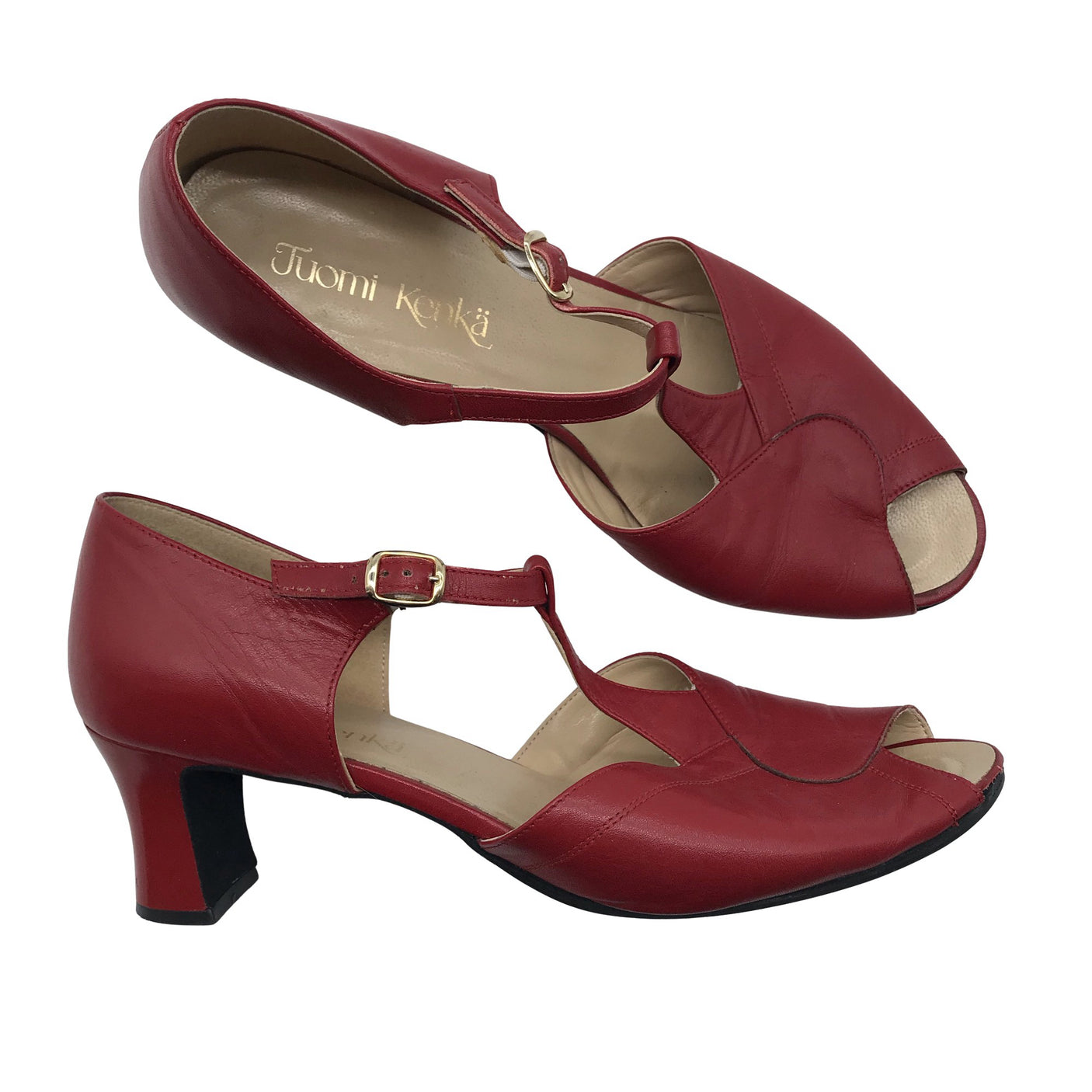 Unisex Tuomi Kenkä - Open toe high heel shoes, size 41 - Red (1)