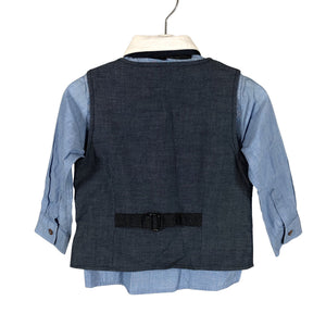 Unisex Next - Collared shirt, size 86 - 92 - Light blue (2)