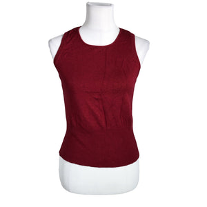 Unisex Part two - Knit vest, size 38 - Wine red (1)