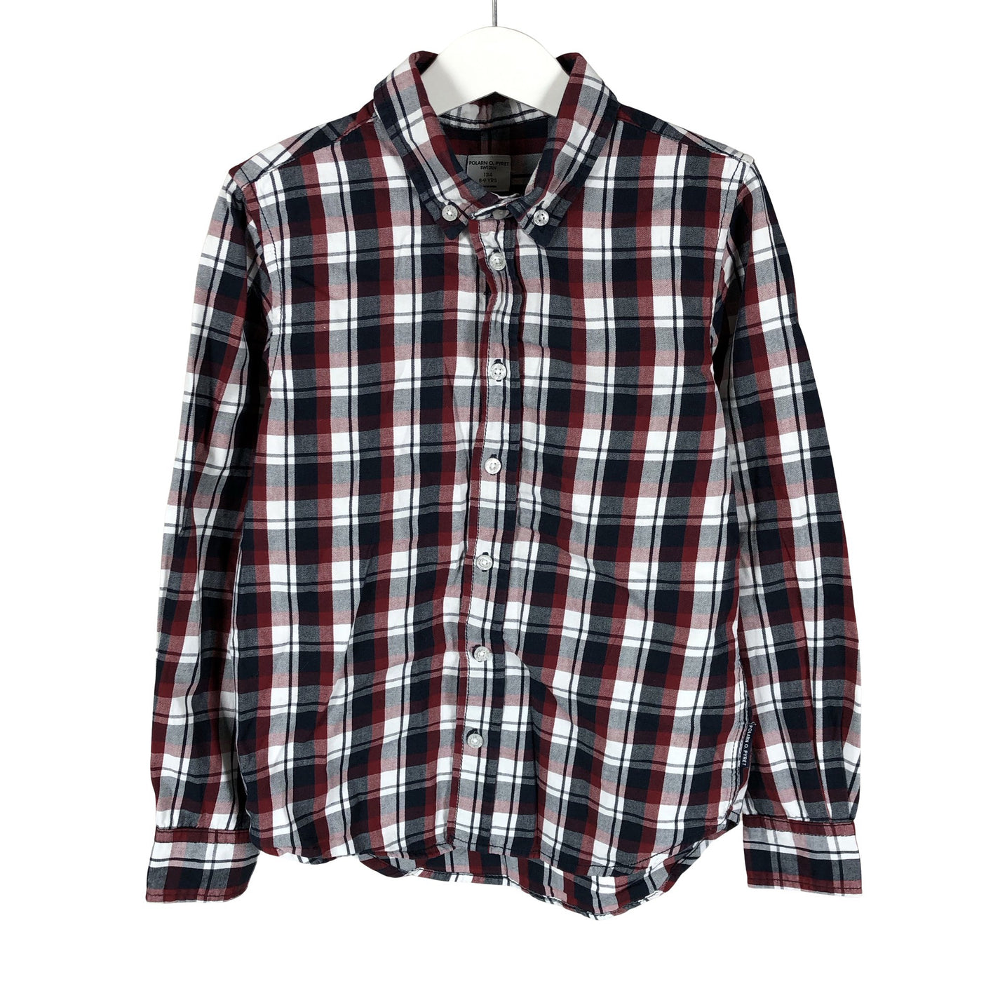 Unisex Polarn O. Pyret - Collared shirt, size 128 - 134 - Red (1)