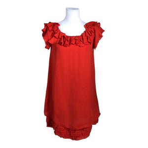 Unisex Sisley - Schiffon dress, size 40 - Red (1)