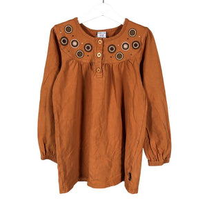 Unisex Polarn O. Pyret - Tricot tunic, size 122 - 128 - Orange (1)