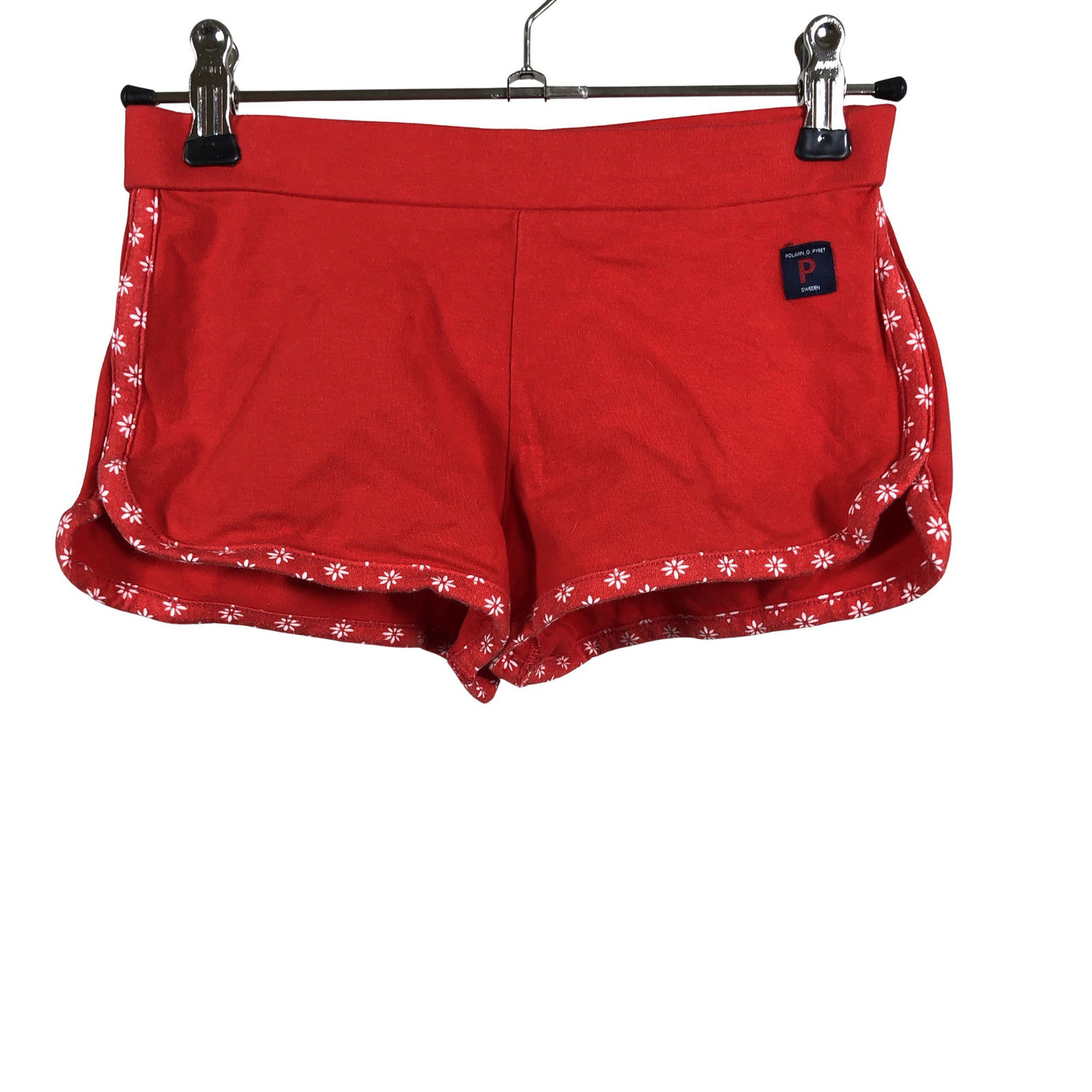 Unisex Polarn O. Pyret - Tricot shorts, size 122 - 128 - Red (1)