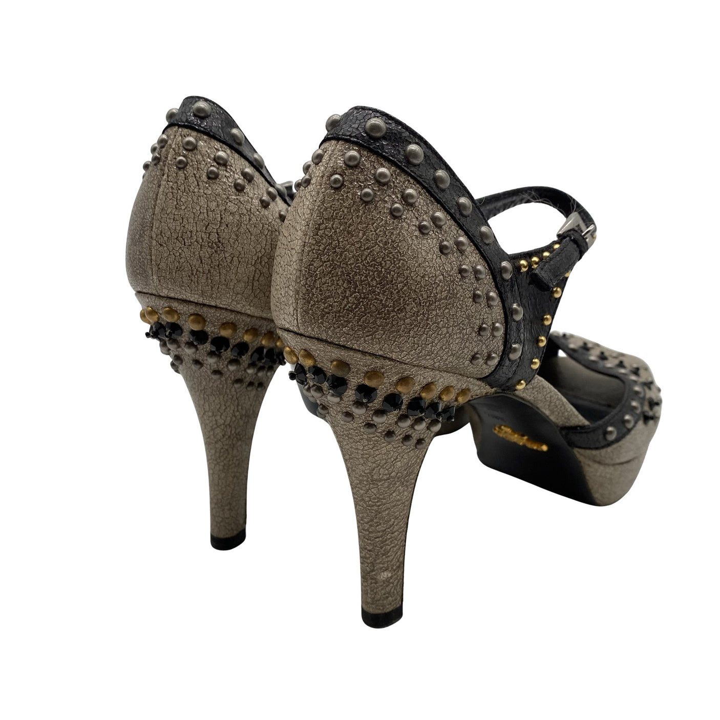 Unisex Prada - Open toe high heel shoes, size 38 - Brown (3)