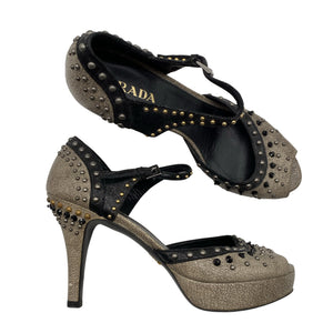 Unisex Prada - Open toe high heel shoes, size 38 - Brown (1)