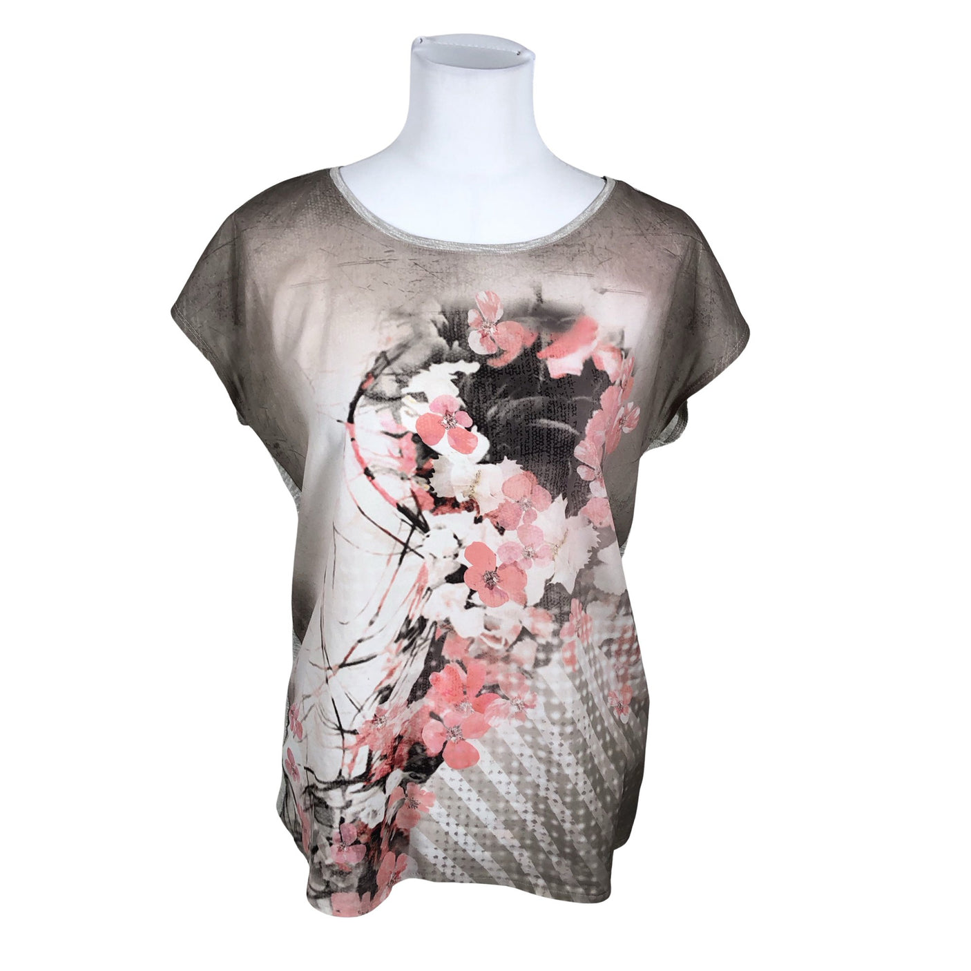 Unisex Taifun - Short-sleeved blouse, size 38 - Gray (1)