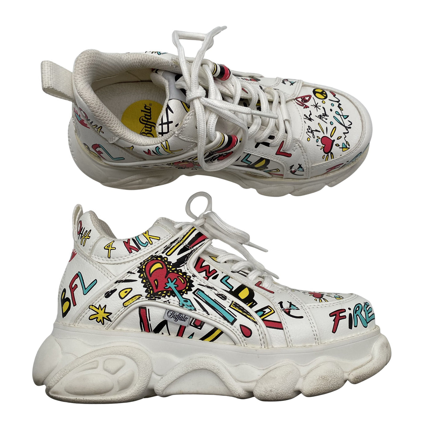 Unisex Buffalo - Casual sneakers, size 39 - White (1)